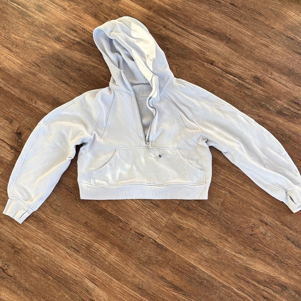 Lululemon pastel blue scuba cropped hoodie